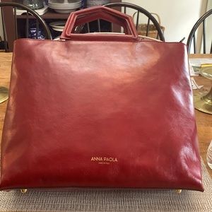 Anna Paola, Made in Italy, Rich red leather bag.